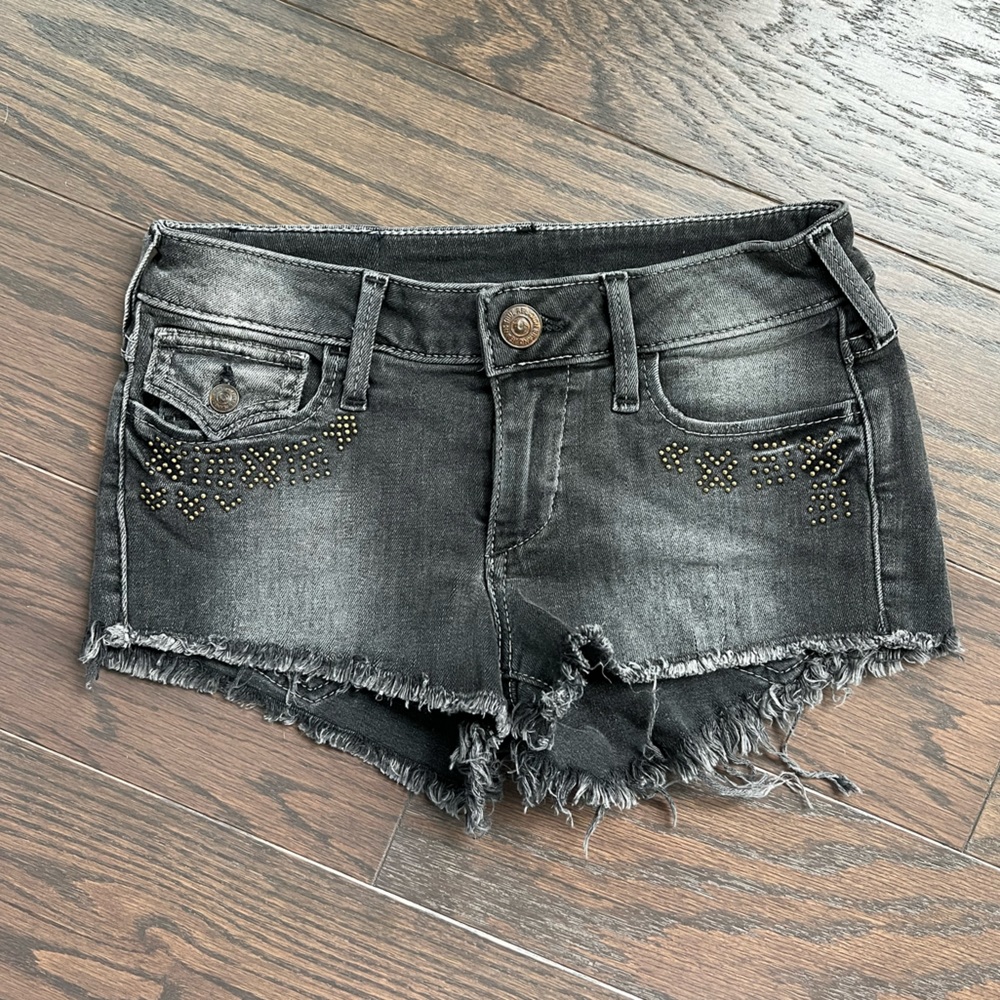 True Religion Studded Jean Shorts